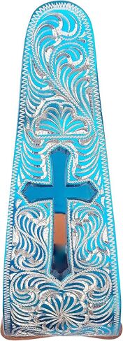 CHALLENGER Horse Western Turquoise Aluminium Engraved Cross Cut-Out Angled Stirrups 51211SL in Saudi Arabia