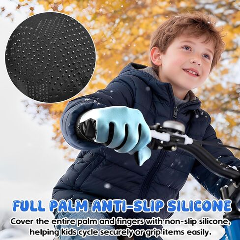 Kids Winter Gloves Touchscreen Anti-Slip Soft Warm Gloves for Boys Girls Aged 4-10 Years Cycling Running Soccer in Kuwait