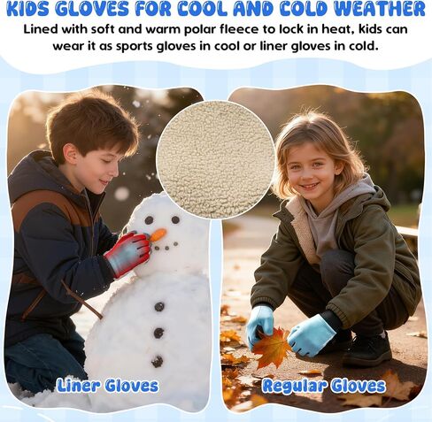 Kids Winter Gloves Touchscreen Anti-Slip Soft Warm Gloves for Boys Girls Aged 4-10 Years Cycling Running Soccer in Kuwait