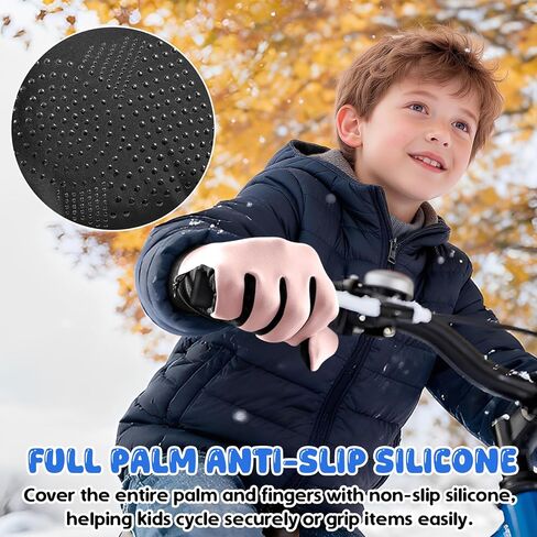 Kids Winter Gloves Touchscreen Anti-Slip Soft Warm Gloves for Boys Girls Aged 4-10 Years Cycling Running Soccer in Kuwait