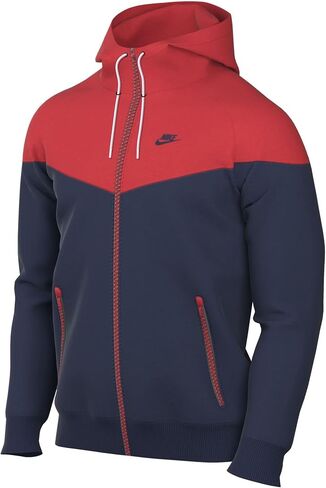 Nike Sportswear Men's Windrunner Hooded Full-Zip Jacket (US, Alpha, Medium, Regular, Regular, University Red/Midnight Navy) in Saudi Arabia