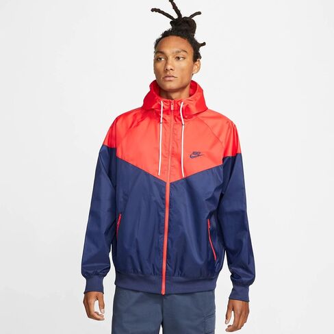 Nike Sportswear Men's Windrunner Hooded Full-Zip Jacket (US, Alpha, Medium, Regular, Regular, University Red/Midnight Navy) in Saudi Arabia