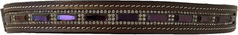 Horse Size Leather English Bridle Browband with Purple and Clear Crystals in Saudi Arabia