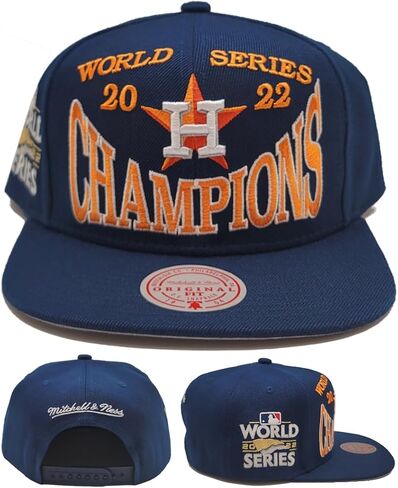 Mitchell & Ness Houston Astros New Big Champ World Series Champions Era Snapback Hat Cap Blue Orange in Saudi Arabia