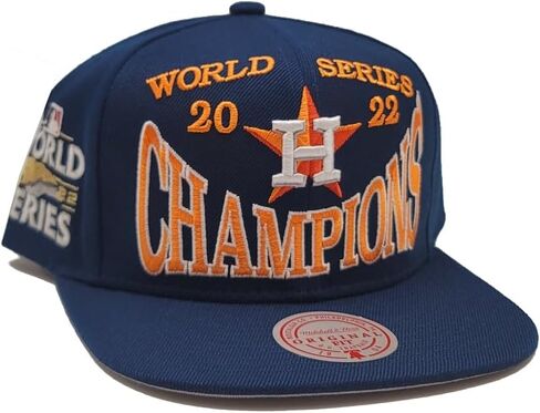 Mitchell & Ness Houston Astros New Big Champ World Series Champions Era Snapback Hat Cap Blue Orange in Saudi Arabia