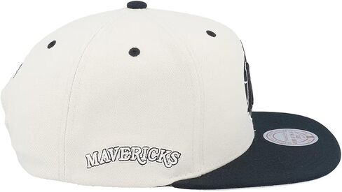 Mitchell & Ness Dallas Mavericks NBA Evergreen Snapback Hat Cap, Cream/Black in Saudi Arabia