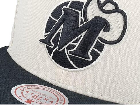 Mitchell & Ness Dallas Mavericks NBA Evergreen Snapback Hat Cap, Cream/Black in Saudi Arabia