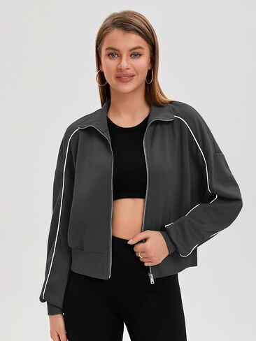 Womens Zip Up Jackets Oversized Sweatshirts Fall Fashion Outfits 2025 Sweaters Winter Clothes in Saudi Arabia