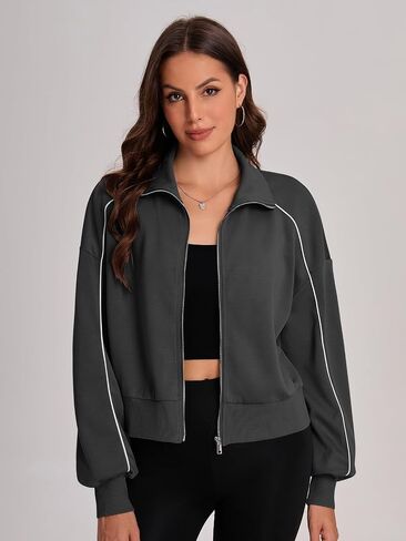 Womens Zip Up Jackets Oversized Sweatshirts Fall Fashion Outfits 2025 Sweaters Winter Clothes in Saudi Arabia