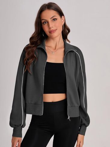 Womens Zip Up Jackets Oversized Sweatshirts Fall Fashion Outfits 2025 Sweaters Winter Clothes in Saudi Arabia