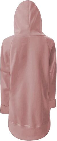 The Warmy Oversized Hoodie Dress Casual Long Sleeve Split Hem Drawstring Sweatshirt Comfrt Pullover with Pocket in Saudi Arabia