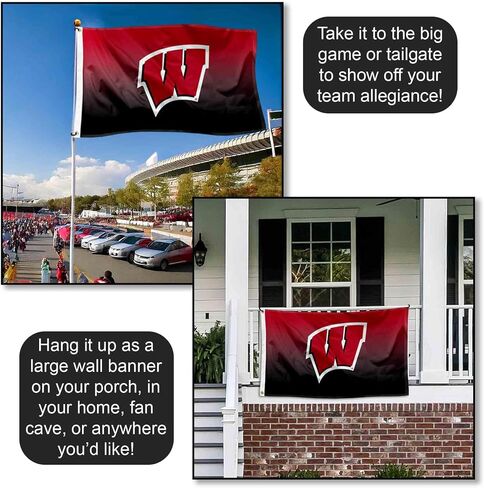 Wisconsin Badgers Two Tone Gradient Flag in Saudi Arabia