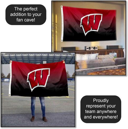 Wisconsin Badgers Two Tone Gradient Flag in Saudi Arabia