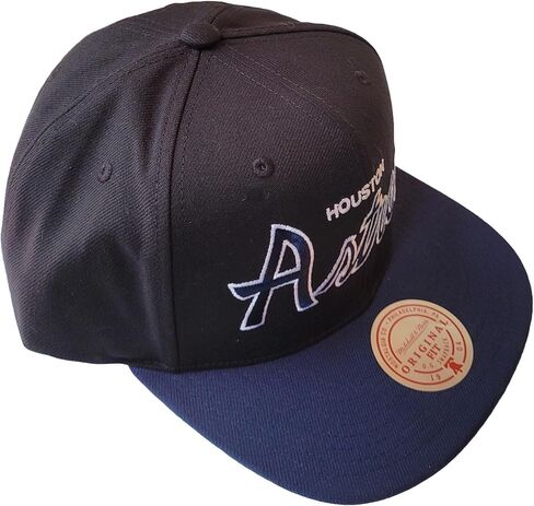قبعة Mitchell & Ness Houston Astros Evergreen Script Snapback، أسود/كحلي in Saudi Arabia