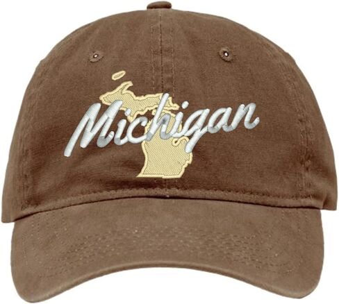 قبعة مطرزة من Go All Out Michigan باللون الفضي المعدني والذهبي والأب الفاخر لسائقي الشاحنات المسطحة in Kuwait