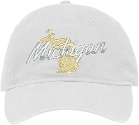 قبعة مطرزة من Go All Out Michigan باللون الفضي المعدني والذهبي والأب الفاخر لسائقي الشاحنات المسطحة in Kuwait