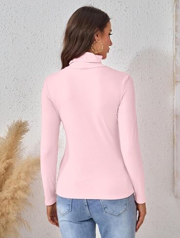 Turtleneck Tops for Women - Long Sleeve Shirts Stretch Slim Fit Fall Fashion Basic Underwear Top Winter Clothes 2025 in Saudi Arabia