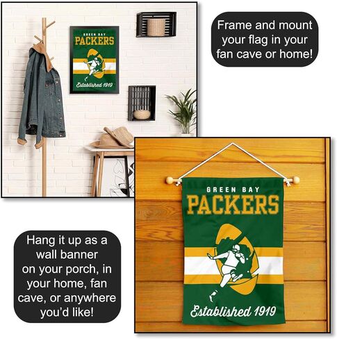 لافتة علم الحديقة ذات الخطوط الكلاسيكية من Green Bay Packers ذات الوجهين in Kuwait