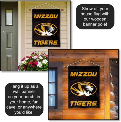 College Flags & Banners Co. Missouri Tigers Wordmark Logo Double Sided House Banner Flag in Saudi Arabia
