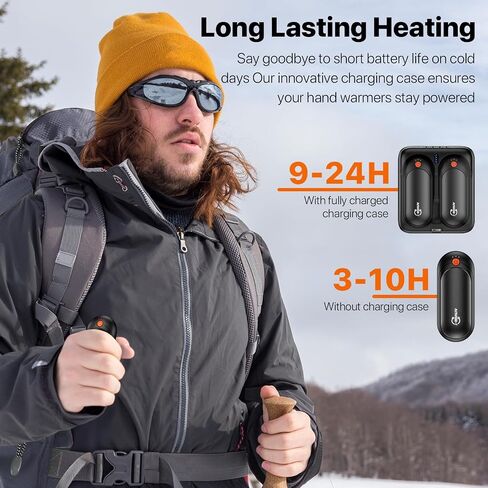Electric Hand Warmers Rechargeable 2 Pack，24H Heating 5 Levels Heat Double Sided USB C Hand Warmer Gifts for Christmas, Outdoor, Golf, Hunting, Camping Accessories in Saudi Arabia