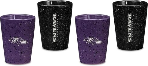 ريكو إندستريز NFL Football Baltimore Ravens Standard 2oz جامعي/حلوى سيراميك 4 عبوات من الزجاج الناري in Saudi Arabia