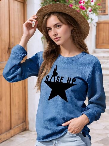2025 Fall Graphic Sweatshirt for Women,Casual Long Sleeve Pullover Lightweight Trendy Crewneck Long Shirts in Saudi Arabia