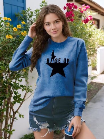 2025 Fall Graphic Sweatshirt for Women,Casual Long Sleeve Pullover Lightweight Trendy Crewneck Long Shirts in Saudi Arabia