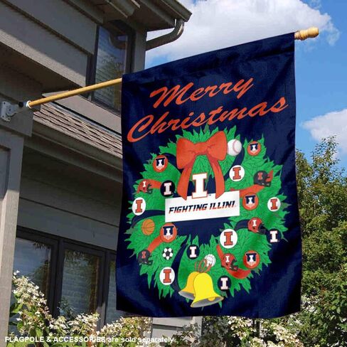 Illinois Fighting Illini Happy Holidays Banner Flag in Saudi Arabia