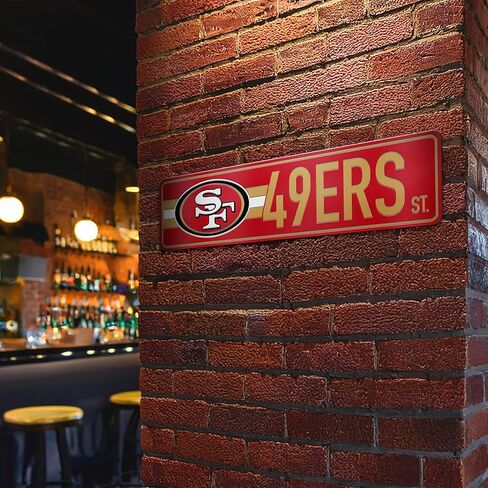 لافتة شارع أكريليك قياسية مقطوعة بالليزر من Rico Industries NFL مقاس 3.5 بوصة × 14.25 بوصة ديكور منزلي - غرفة النوم - المكتب - كهف الرجل in Kuwait