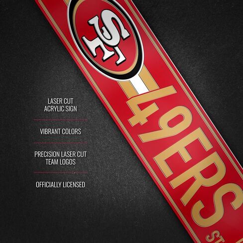 لافتة شارع أكريليك قياسية مقطوعة بالليزر من Rico Industries NFL مقاس 3.5 بوصة × 14.25 بوصة ديكور منزلي - غرفة النوم - المكتب - كهف الرجل in Kuwait