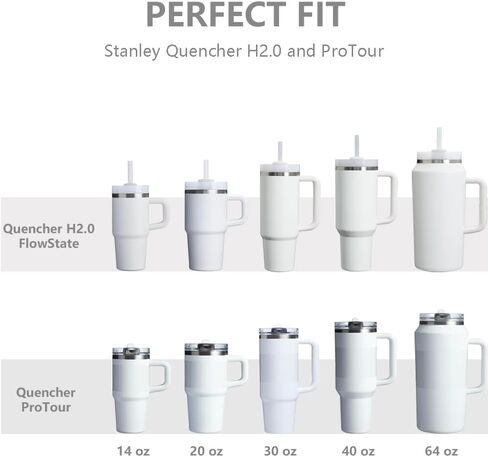 غطاء بديل من Dreamfocus 40 أونصة مقاوم للتسرب من القش لستانلي 40 أونصة Quencher H2.0 وProTour Tumbler in Kuwait