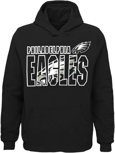 Outerstuff NFL Philadelphia Eagles Black Kids Youth 8-20 Official Game Day Touchdown Performance Primary Logo Pullover Hoodie in Saudi Arabia