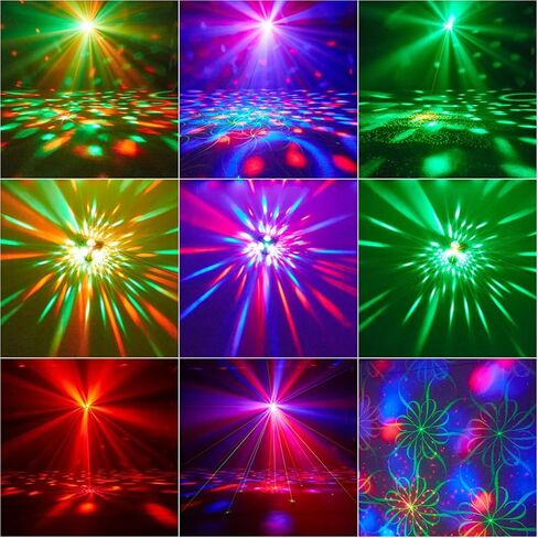 DJ Party Lights Disco Ball Light,Sound Activated Disco Lights+Red and Green Pattern Lamp Strobe Lighting for Home Club Karaoke Christmas Halloween Birthday Wedding Dancing in Saudi Arabia