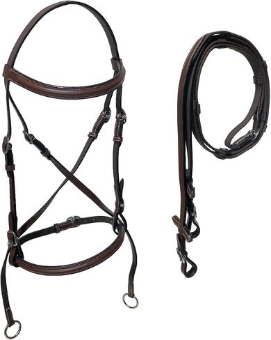 Leather English Bitless Bridle with Web Reins in Saudi Arabia