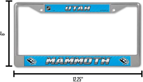 إطار من الكروم مقاس 12 بوصة × 6 بوصة مع حشوات لاصقة من Rico Industries NHL Hockey Utah Mammoth Standard - ملحقات السيارة/الشاحنة/سيارات الدفع الرباعي in Kuwait