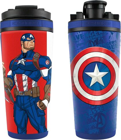 WinCraft 26oz 4D Stainless Steel Ice Shaker Marvel Captain America Blue Red in Saudi Arabia