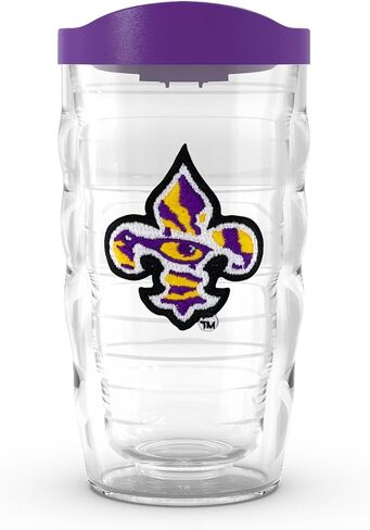 Tervis LSU Tigers - الشعار الأساسي مصنوع في الولايات المتحدة الأمريكية، كوب سفر معزول بجدار مزدوج يحافظ على المشروبات باردة وساخنة، مموج 10 أونصة، كلاسيكي in Saudi Arabia