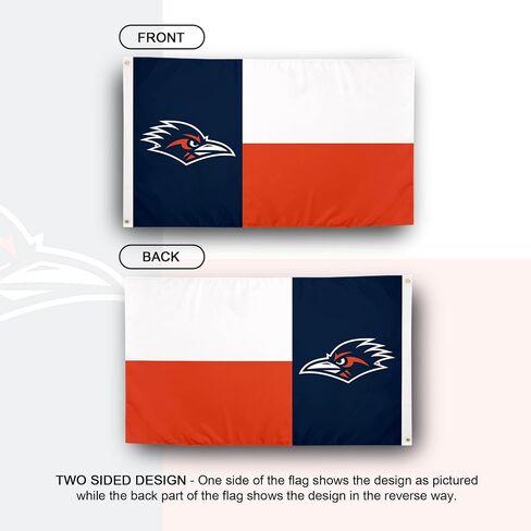 Desert Cactus The University of Texas at San Antonio TUTSA Flag - 3 x 5 Feet Roadrunners Banner, Indoor/Outdoor Durable Fabric, 100% Polyester Design (Style A) in Saudi Arabia