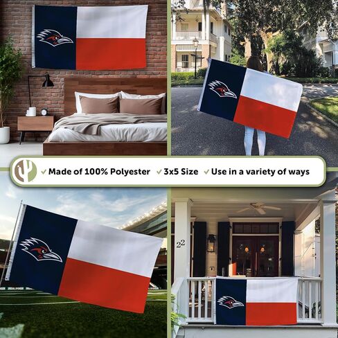 Desert Cactus The University of Texas at San Antonio TUTSA Flag - 3 x 5 Feet Roadrunners Banner, Indoor/Outdoor Durable Fabric, 100% Polyester Design (Style A) in Saudi Arabia