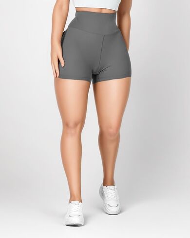 Womens High Waist Ruched Pants with Pockets Metal Button Skinny Stretchy Activewear Tummy Control Casual Shorts in Saudi Arabia