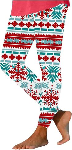 High Waisted Christmas Leggings for Women Tights Workout Yoga Pants Xmas Holiday Printed Leggings for Sports Fitness in Saudi Arabia