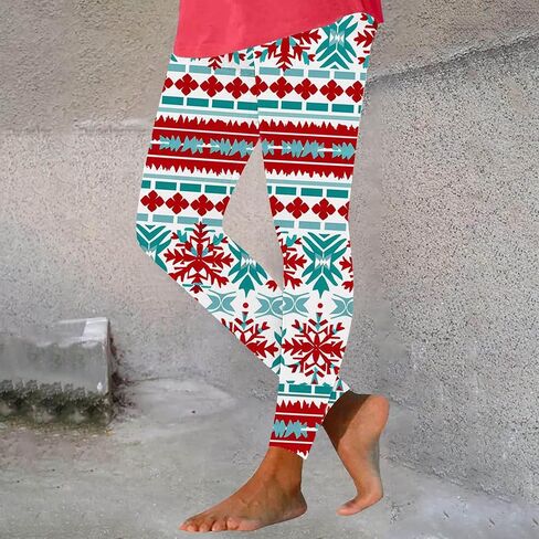 High Waisted Christmas Leggings for Women Tights Workout Yoga Pants Xmas Holiday Printed Leggings for Sports Fitness in Saudi Arabia