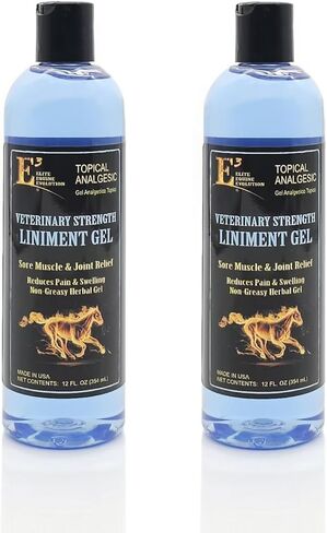 E3 Veterinary Strength Liniment Gel for Sore Muscle & Joint Relief - Reduces Pain & Swelling - Horse Liniment for Humans & Pets - Arthritis Aid - Non-Greasy Herbal Formula- Topical Analgesic (Two) in Saudi Arabia