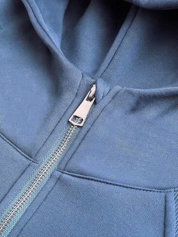 Womens' Sweatshirts Zip Long Sleeve Fleece Crop Pullover Hoodieswith Half Pockets Thumb Hole in Saudi Arabia