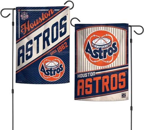 HOUSTON ASTROS/COOPERSTOWN GARDEN FLAGS 2 SIDED 12.5" X 18" in Saudi Arabia