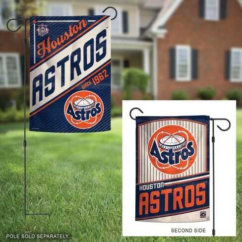 HOUSTON ASTROS/COOPERSTOWN GARDEN FLAGS 2 SIDED 12.5" X 18" in Saudi Arabia