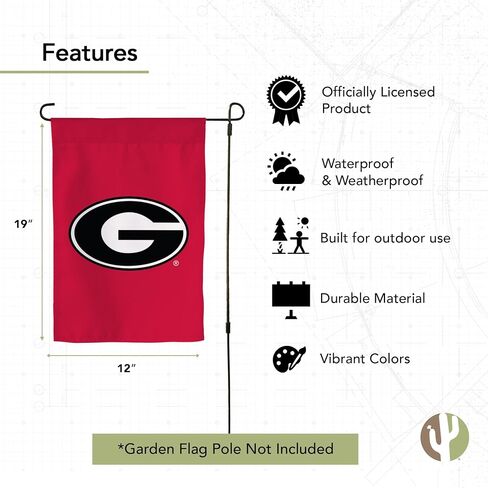 Desert Cactus University of Georgia UG Garden Flag – 19 x 12 inch Georgia Bulldogs Banner, For Outdoor Display and Events (Design A) in Saudi Arabia