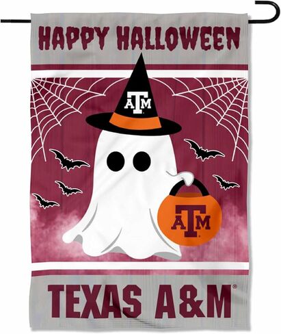 Texas A&M Aggies Happy Halloween Double Sided Garden Yard Flag in Saudi Arabia