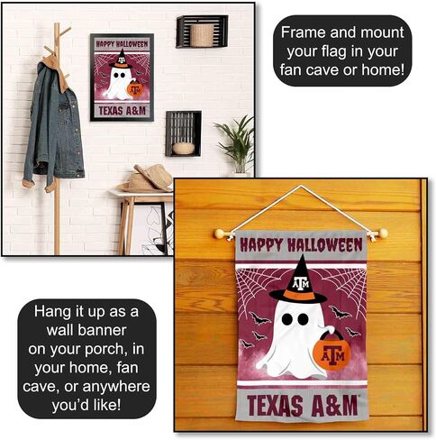 Texas A&M Aggies Happy Halloween Double Sided Garden Yard Flag in Saudi Arabia