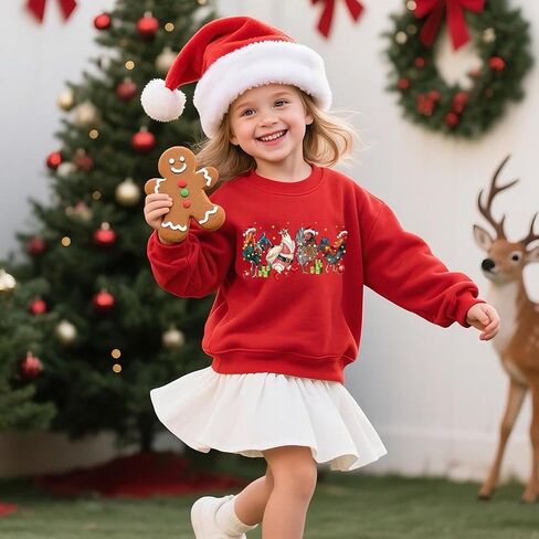 Toddler Christmas Sweatshirt Outfit Boys Girls Funny Holiday Snowman Shirt Xmas Tree Tops Clothes Kids 2-7 Years in Saudi Arabia